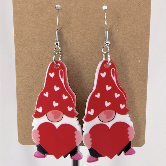 Fashion Jewelry Jewelry - Gnome Heart Acrylic Dangle Earrings Fashion Jewelry Valentines